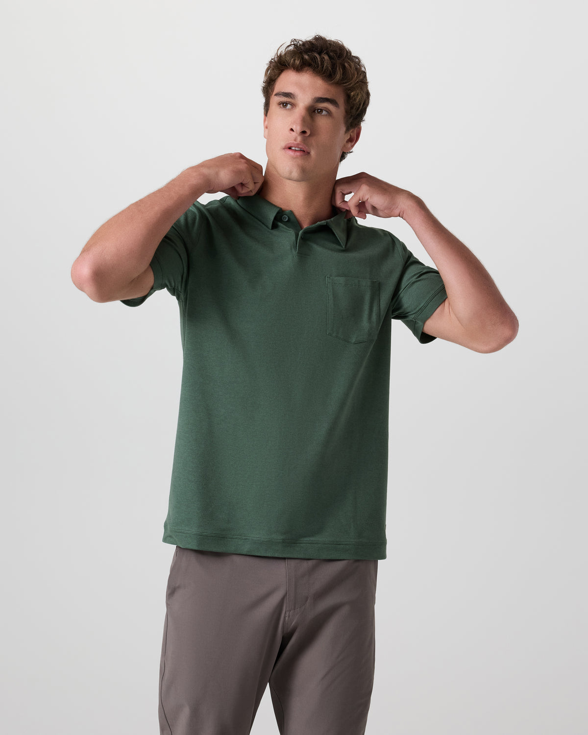 Short Sleeve Ponto Performance Polo Marsh Heather - Vuori