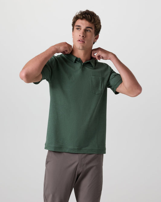 Short Sleeve Ponto Performance Polo Marsh Heather - Vuori