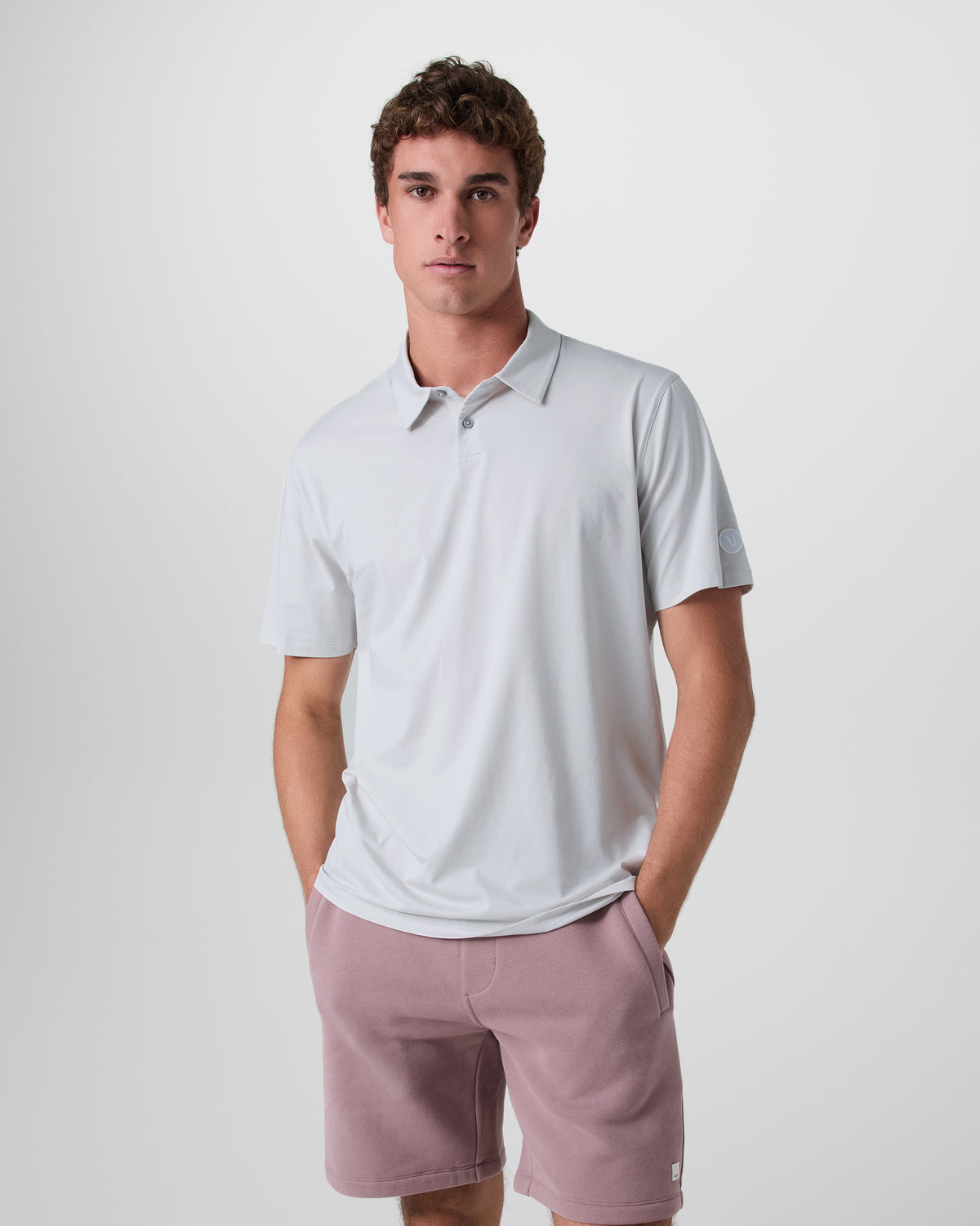 Short Sleeve Feather Polo Frost Grey - Vuori