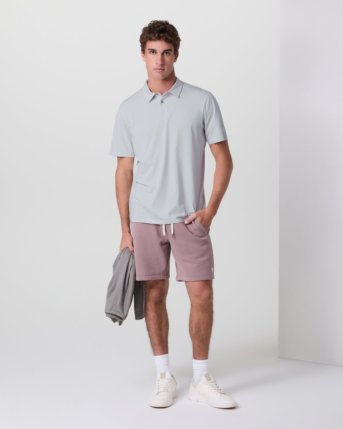 Short Sleeve Feather Polo Frost Grey - Vuori