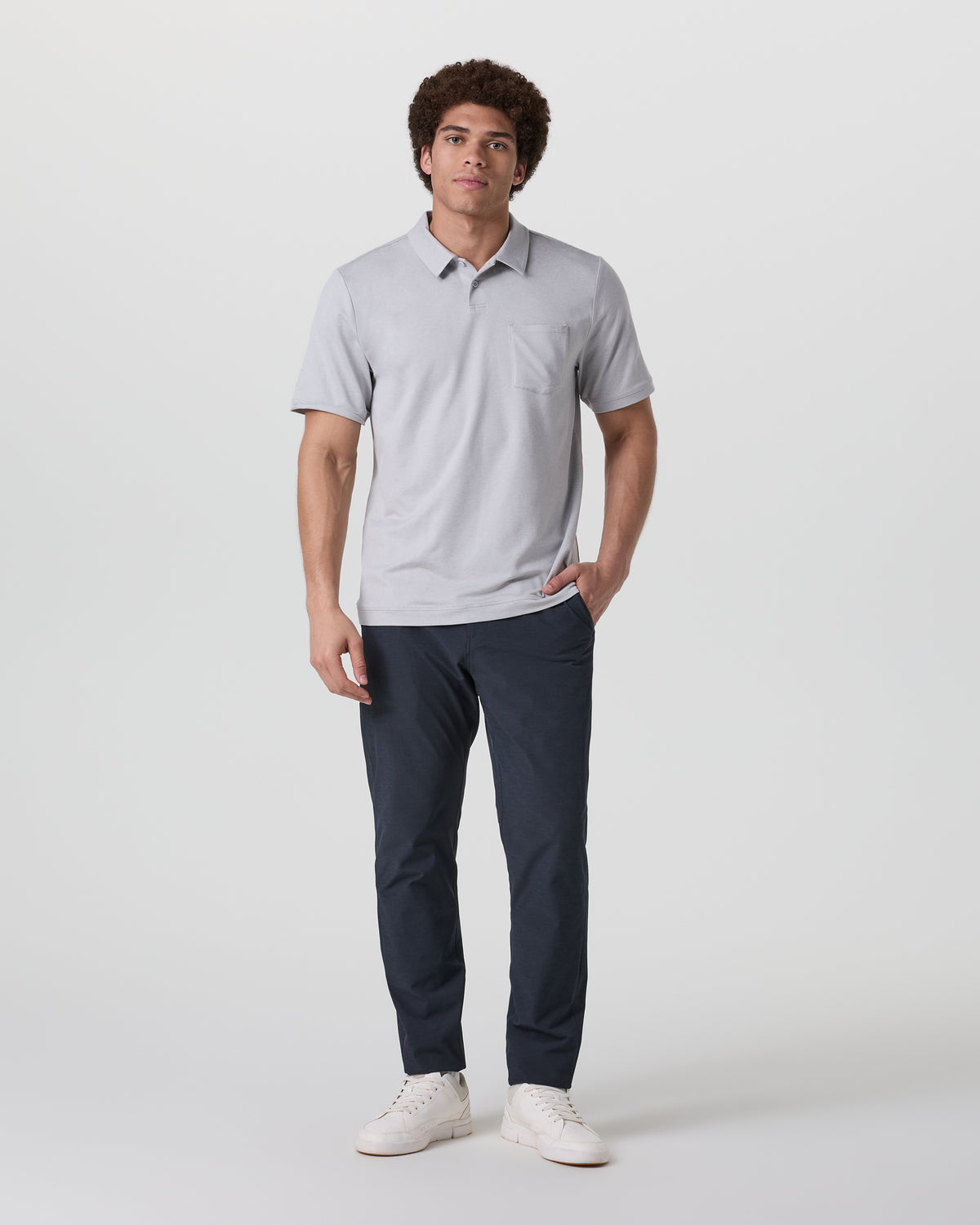 Short Sleeve Ponto Performance Polo Frost Grey Heather - Vuori