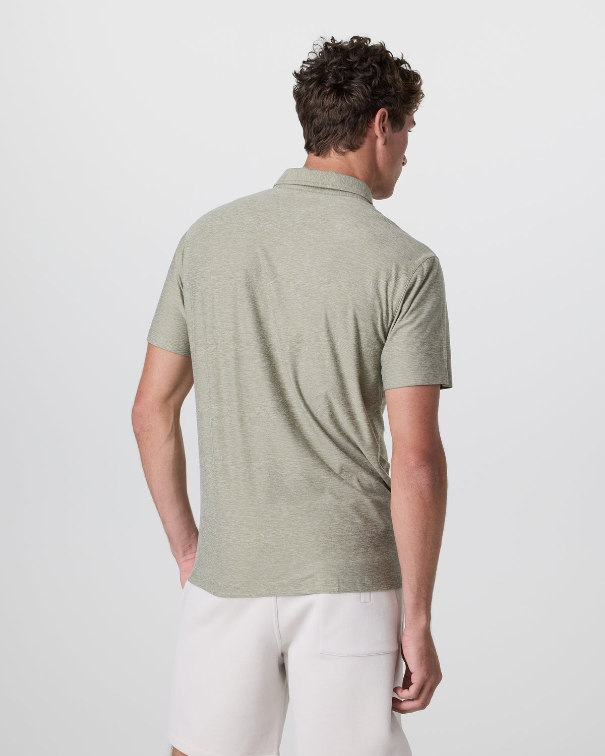 Strato Tech Polo Men's Agave Green Heather Polo - Vuori
