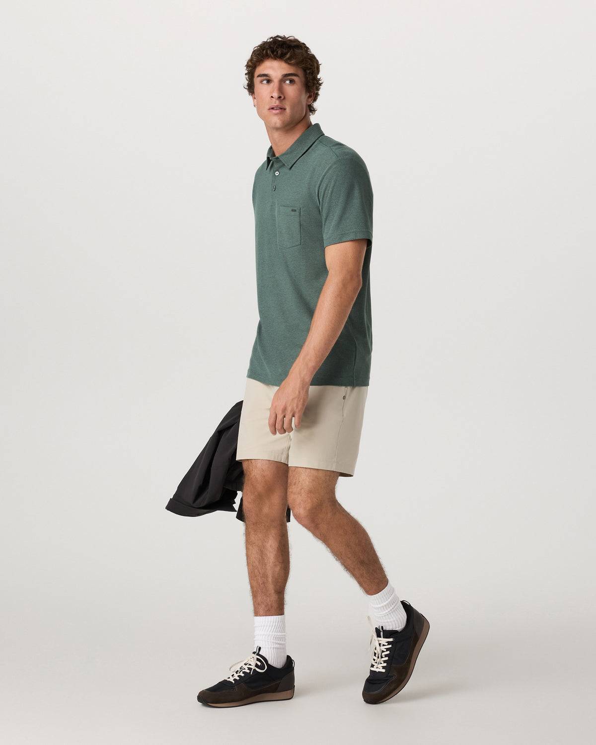 Ace Polo Men's Agate Green Performance Polo Shirt - Vuori