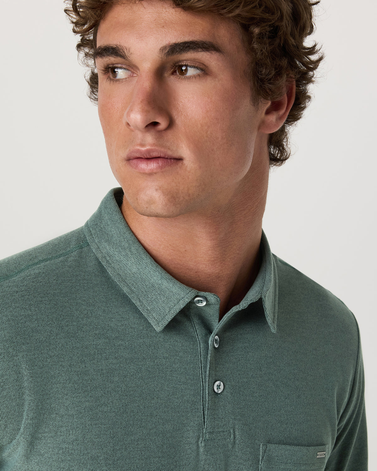 Ace Polo Men's Agate Green Performance Polo Shirt - Vuori