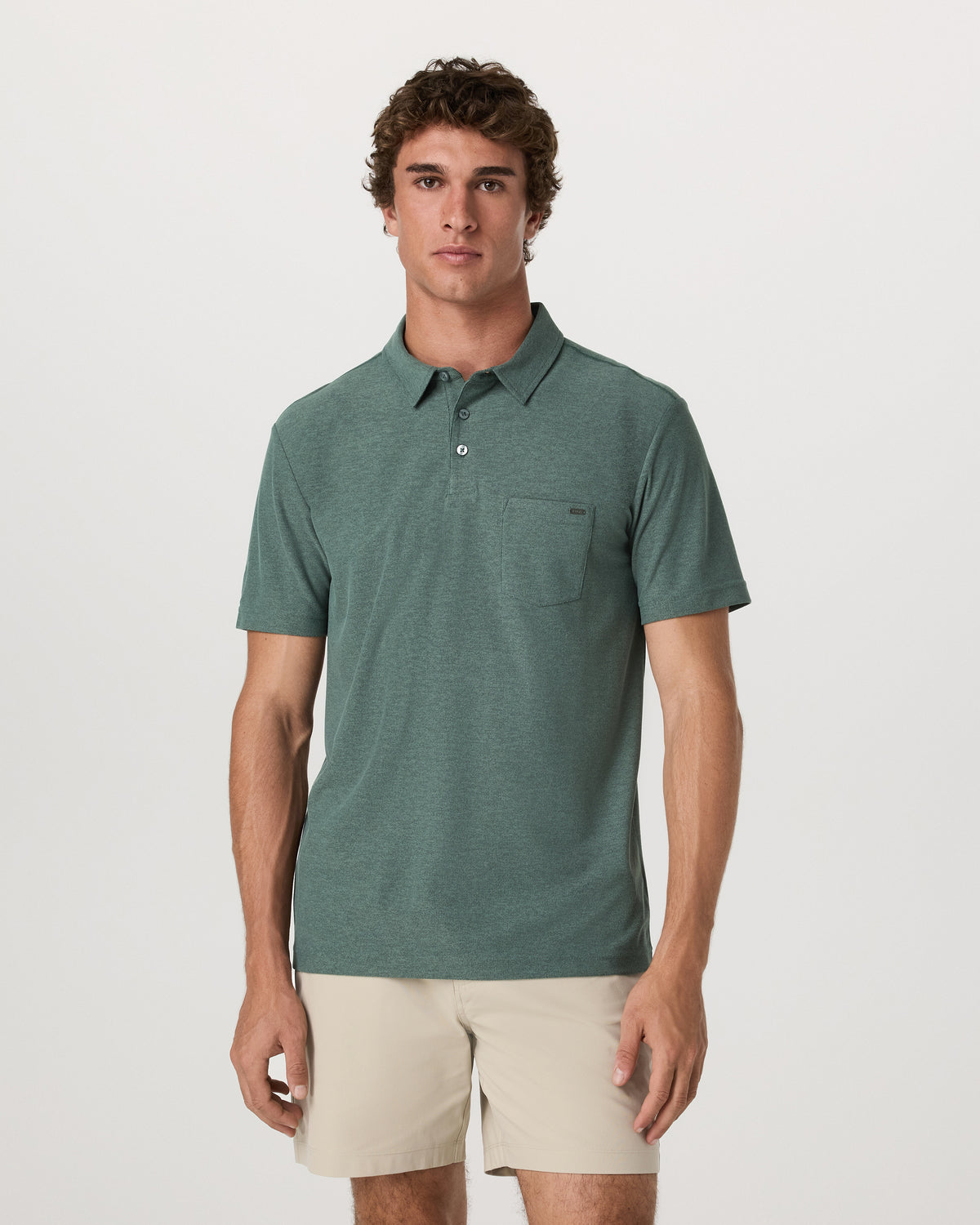 Ace Polo Men's Agate Green Performance Polo Shirt - Vuori