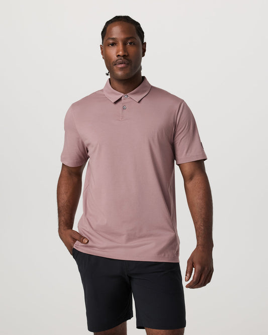 Short Sleeve Feather Polo Zion Rose - Vuori
