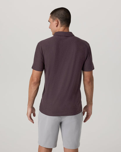 Strato Tech Polo Men's Raisin Heather Performance Shirt - Vuori