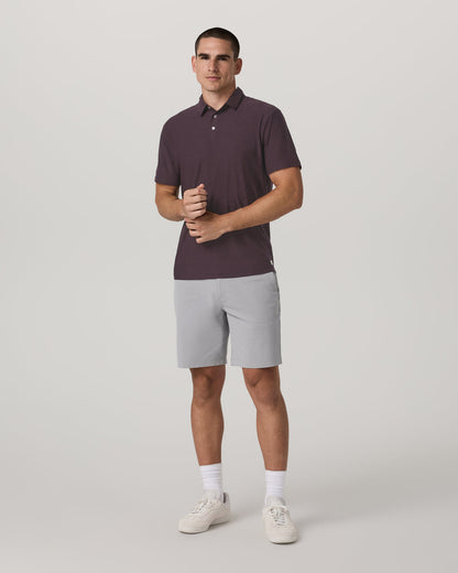 Strato Tech Polo Men's Raisin Heather Performance Shirt - Vuori