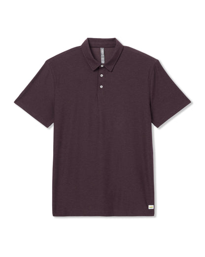 Strato Tech Polo Men's Raisin Heather Performance Shirt - Vuori