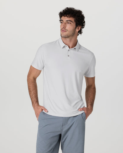 Strato Tech Polo Men's Frost Grey Heather Polo - Vuori