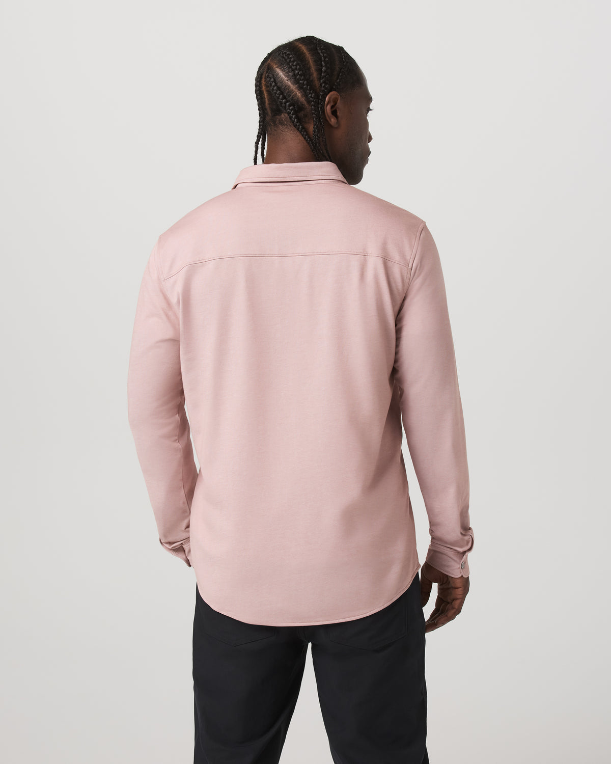 Long Sleeve Knit Oxford Button Down - Classic Fit Mauve - Vuori