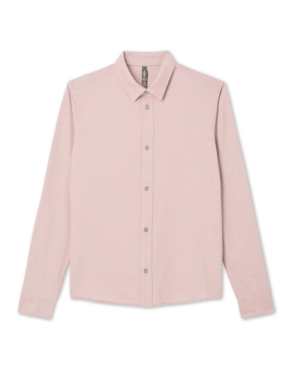 Long Sleeve Knit Oxford Button Down - Classic Fit Mauve - Vuori