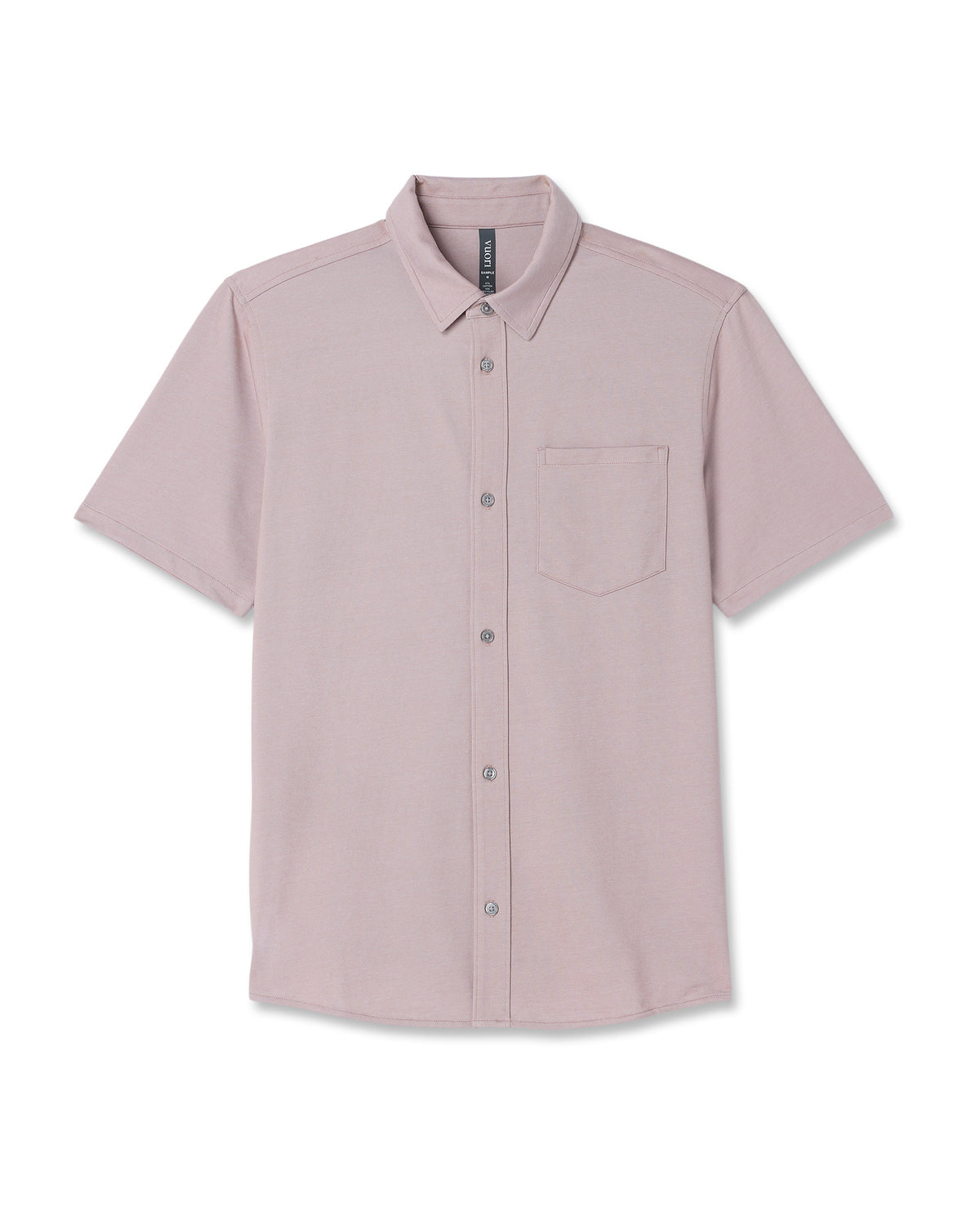 Short Sleeve Knit Oxford Button Down - Classic Fit Mauve - Vuori