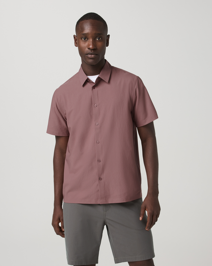 Short Sleeve Manhattan Button Down Men's Adobe Shirt - Vuori