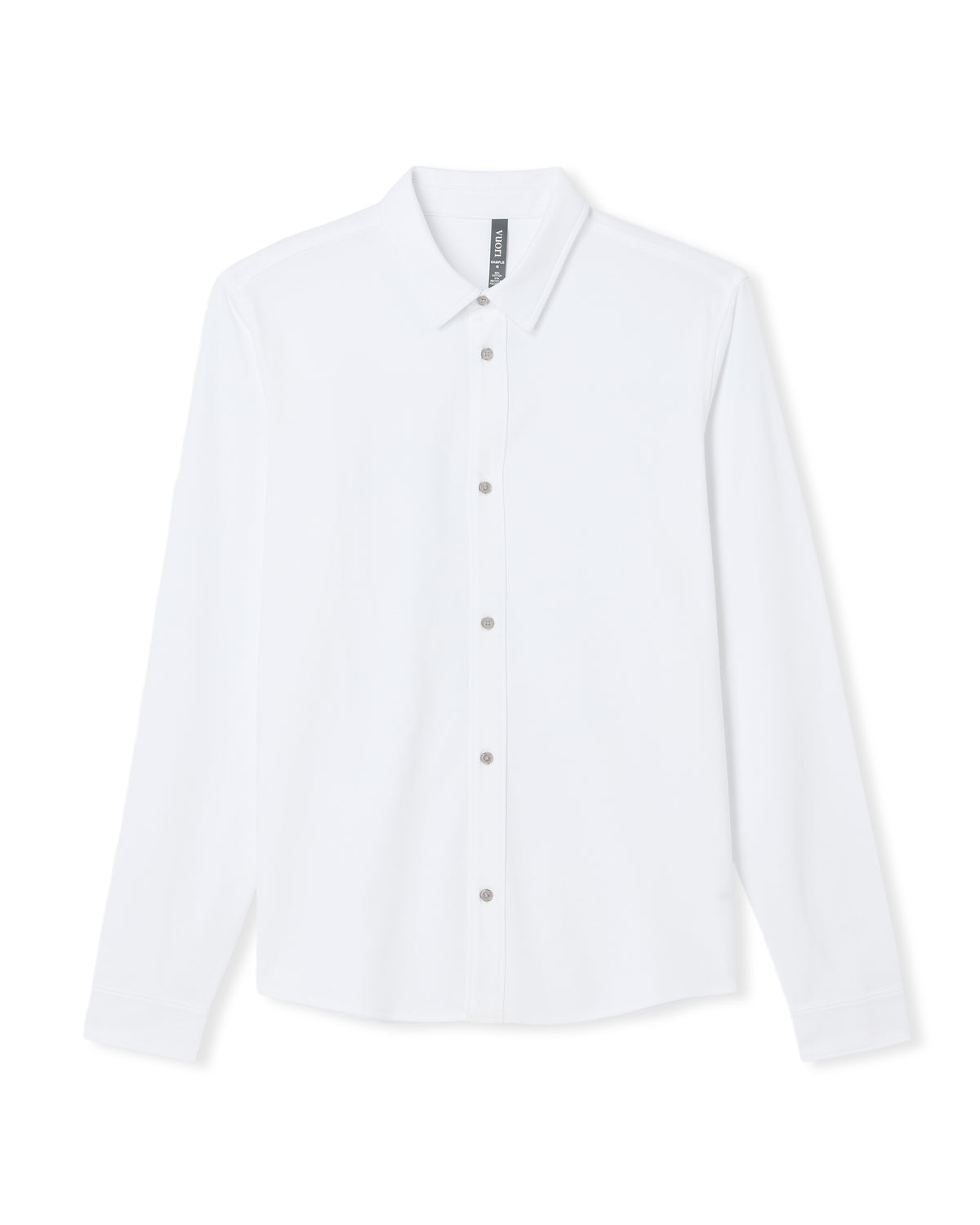 Long Sleeve Knit Oxford Button Down Men's White Shirt - Vuori