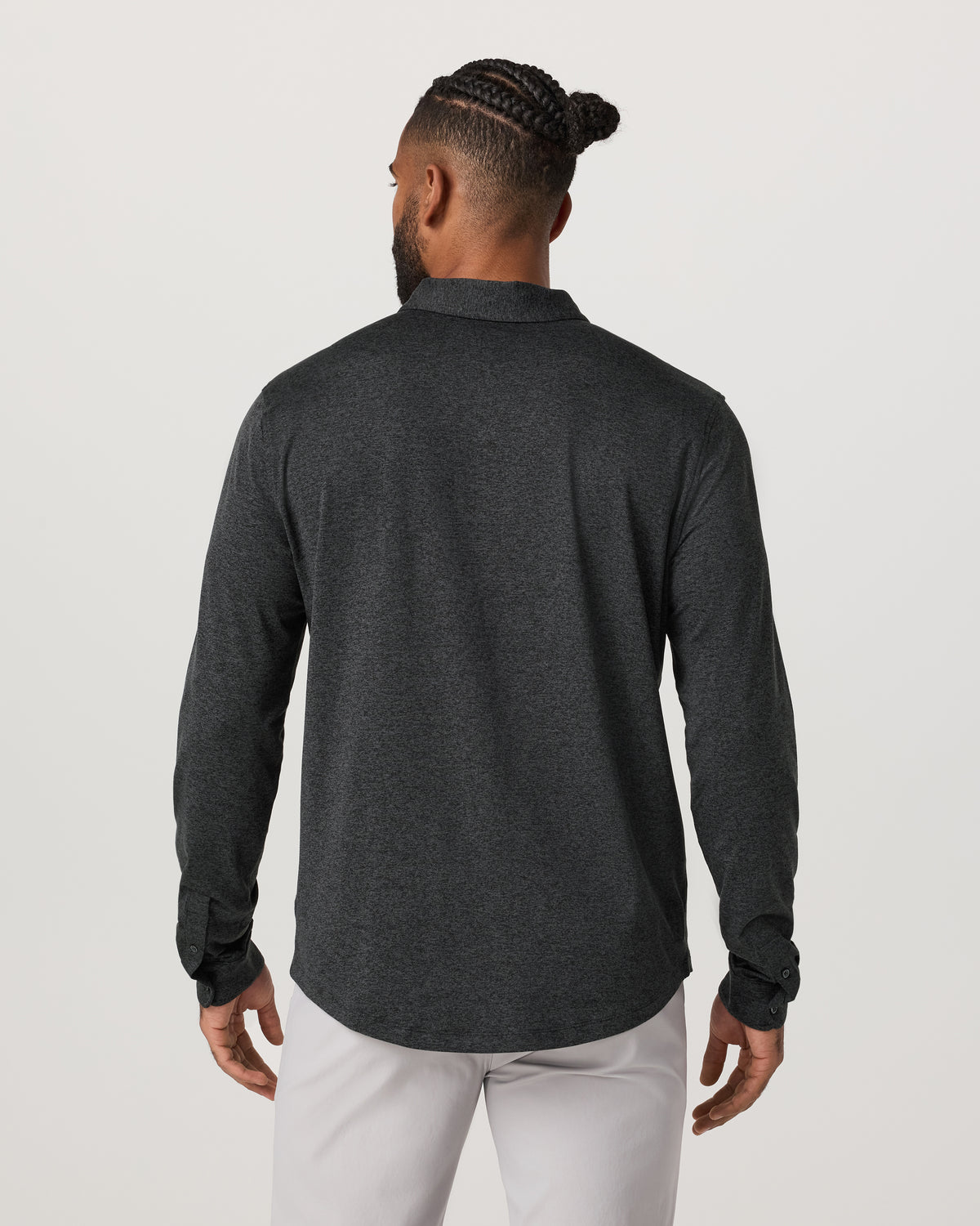 Men's Long Sleeve Ponto Button Down Charcoal Heather - Vuori