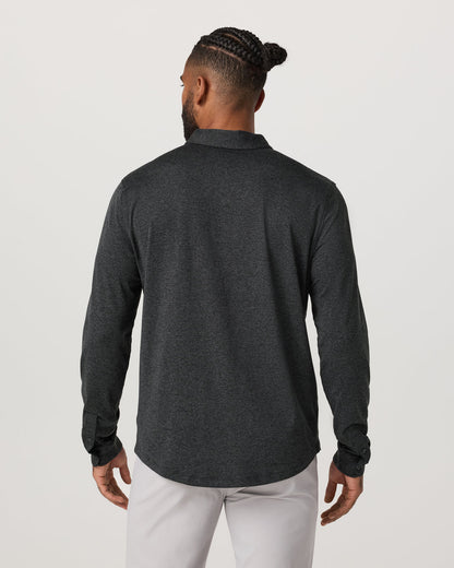 Men's Long Sleeve Ponto Button Down Charcoal Heather - Vuori