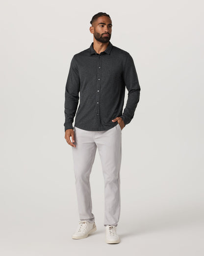 Men's Long Sleeve Ponto Button Down Charcoal Heather - Vuori