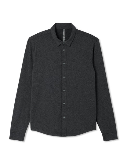 Men's Long Sleeve Ponto Button Down Charcoal Heather - Vuori