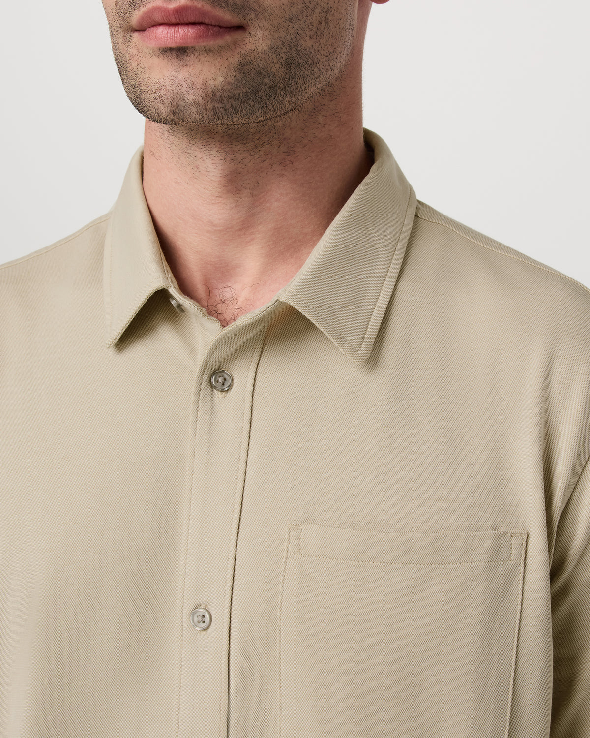 Short Sleeve Knit Oxford Button Down - Classic Fit Trench - Vuori
