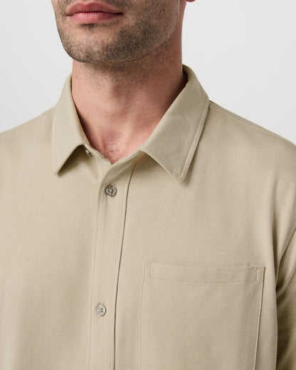 Short Sleeve Knit Oxford Button Down - Classic Fit Trench - Vuori