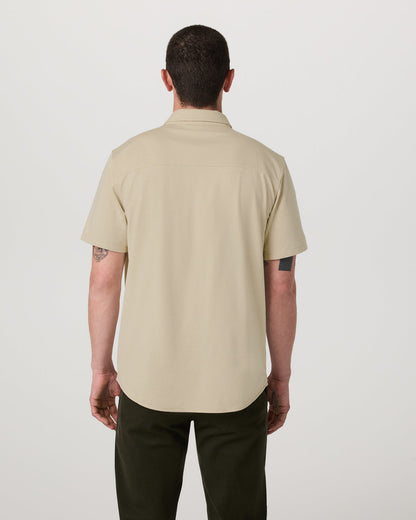 Short Sleeve Knit Oxford Button Down - Classic Fit Trench - Vuori