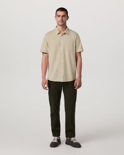 Short Sleeve Knit Oxford Button Down - Classic Fit Trench - Vuori