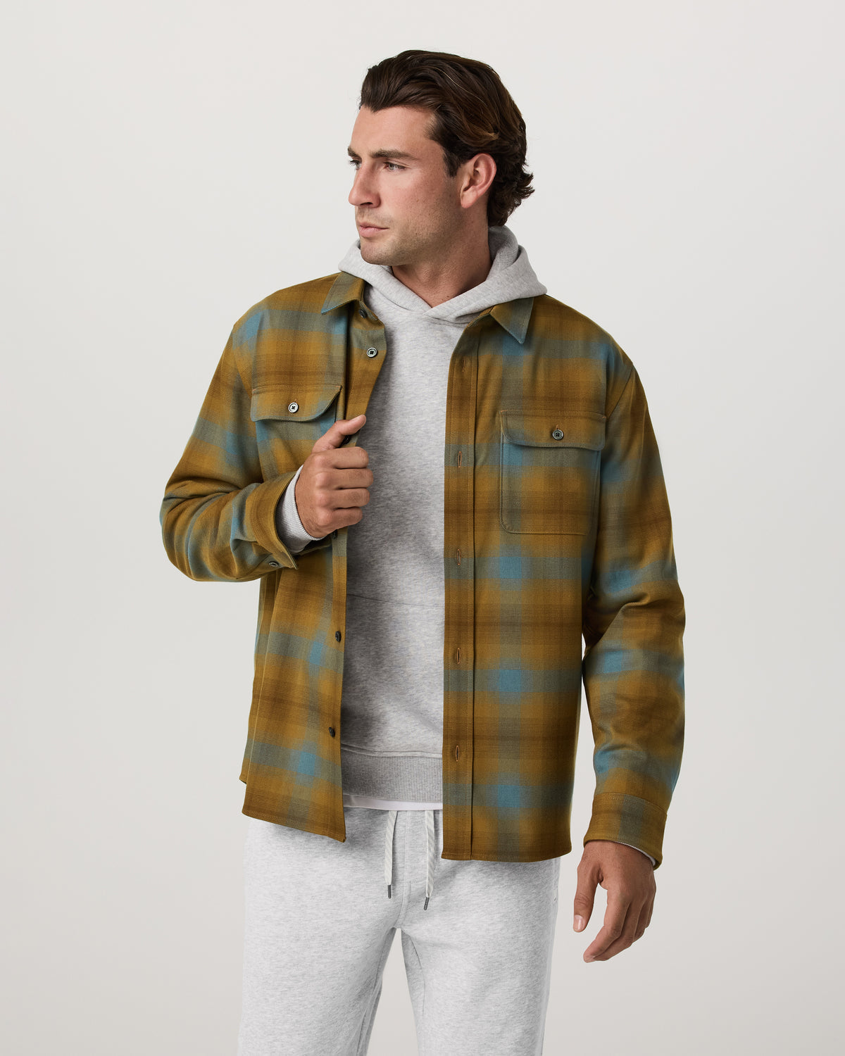 Long Sleeve Flannel Button Down Men's Bluegrass Shirt - Vuori
