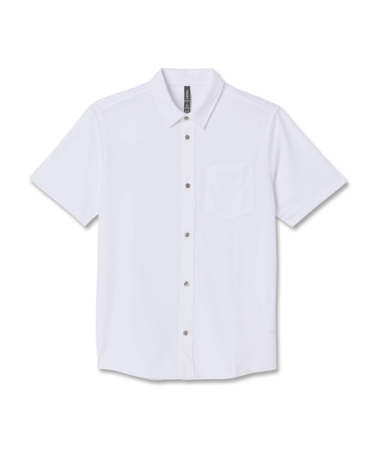 Short Sleeve Knit Oxford Button Down - Classic Fit White - Vuori