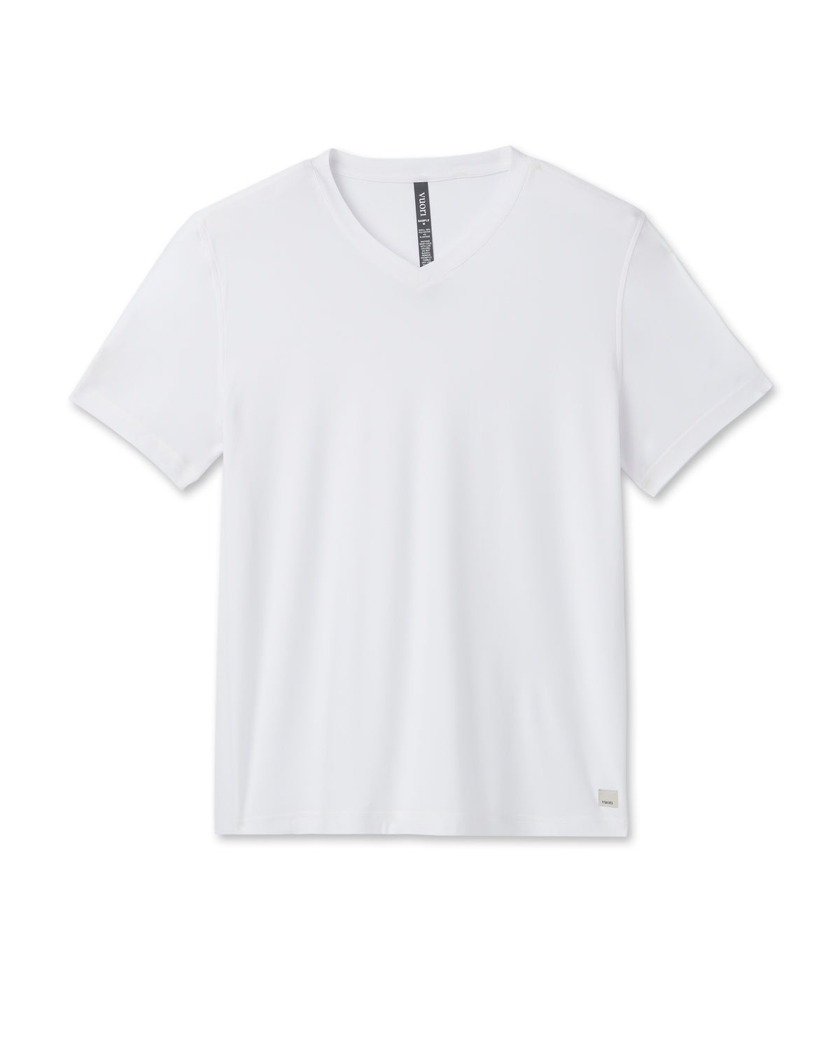 Strato Tech V-Neck Men's White Workout Shirt - Vuori