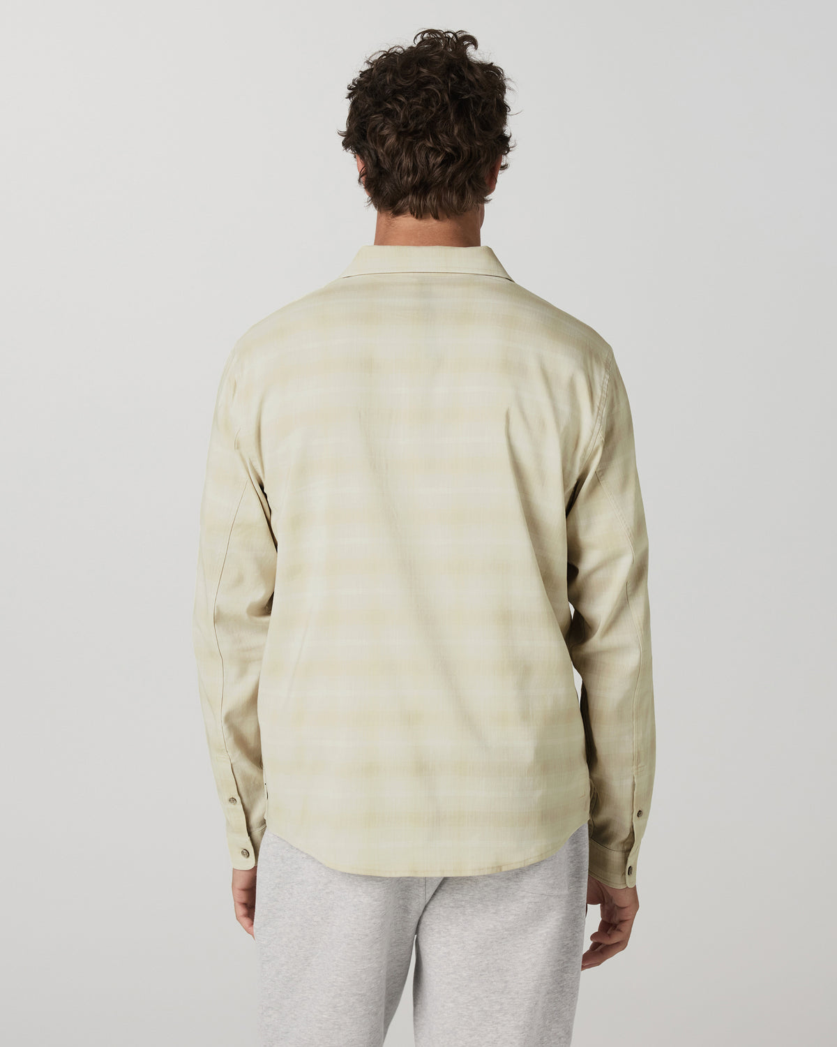 Men's Long Sleeve Plaid Button Down Shirt Sandalwood - Vuori