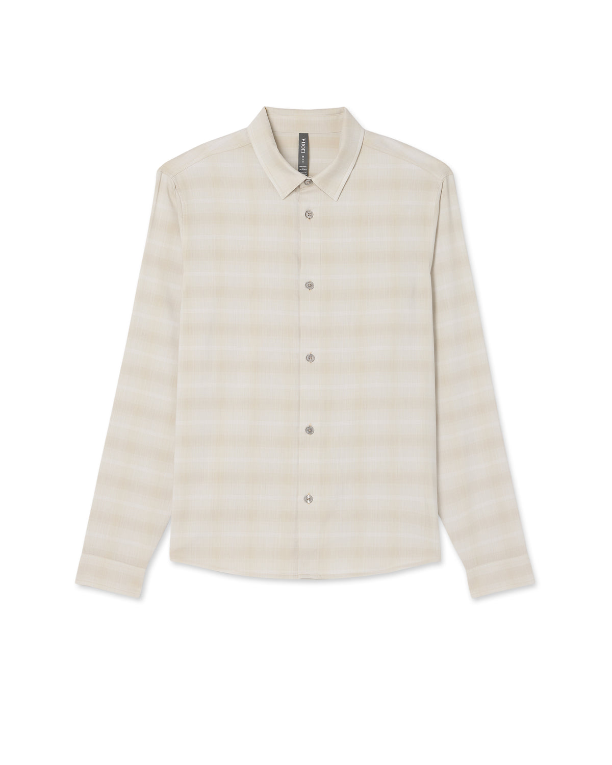 Men's Long Sleeve Plaid Button Down Shirt Sandalwood - Vuori