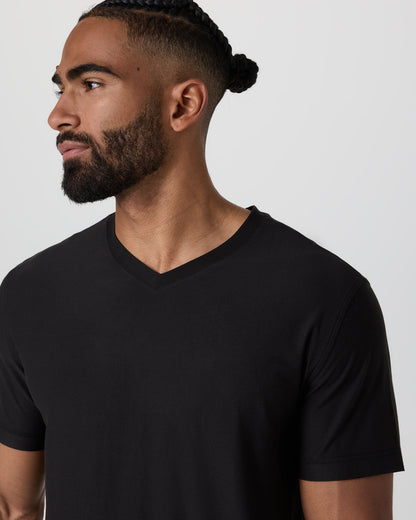 Strato Tech V-Neck Tee Black Workout Shirt - Vuori