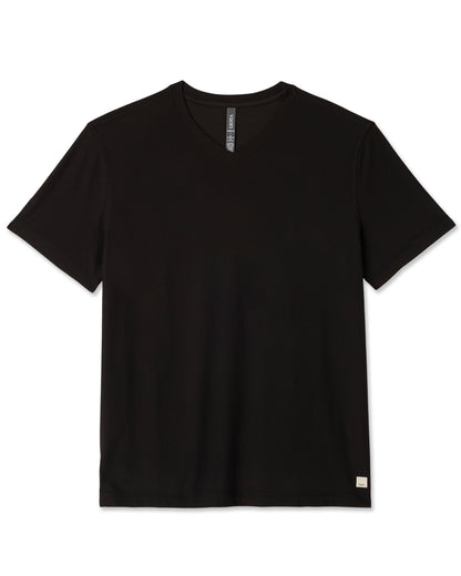 Strato Tech V-Neck Tee Black Workout Shirt - Vuori