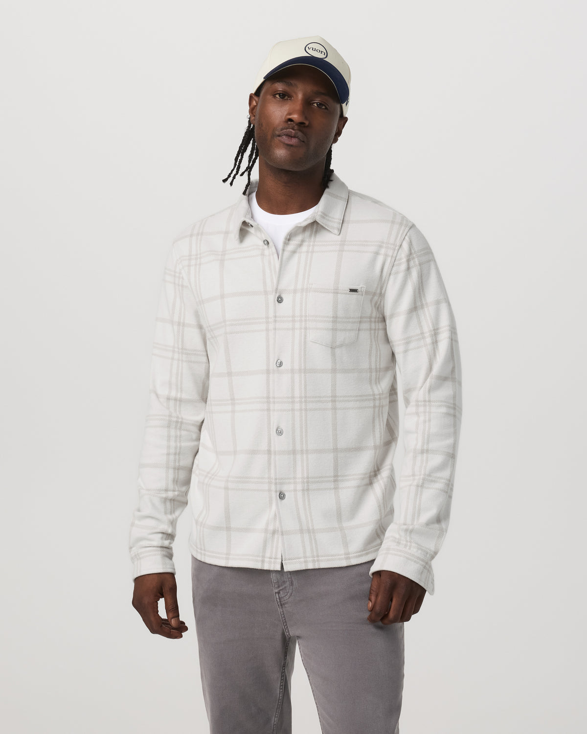 Seaview Plaid Button Down Shirt Men's Dove Shirt - Vuori