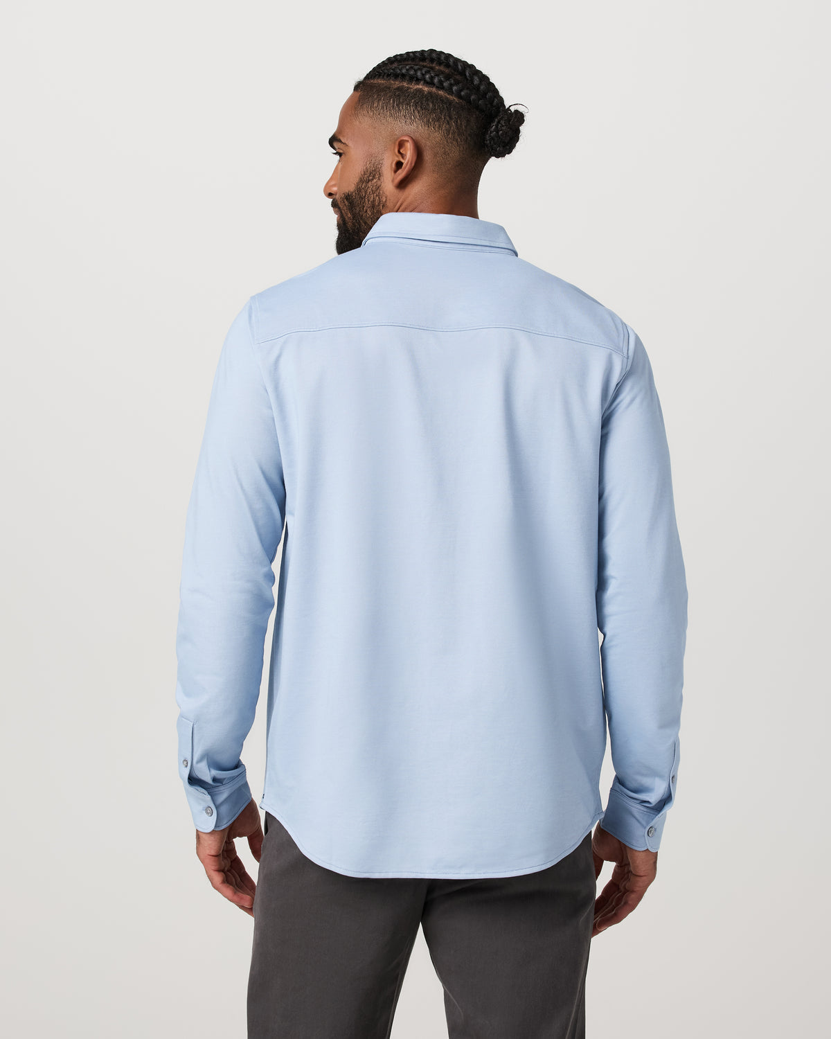 Men's Long Sleeve Knit Oxford Button Down Blue Dusk - Vuori