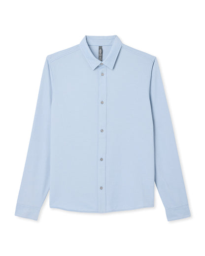 Men's Long Sleeve Knit Oxford Button Down Blue Dusk - Vuori