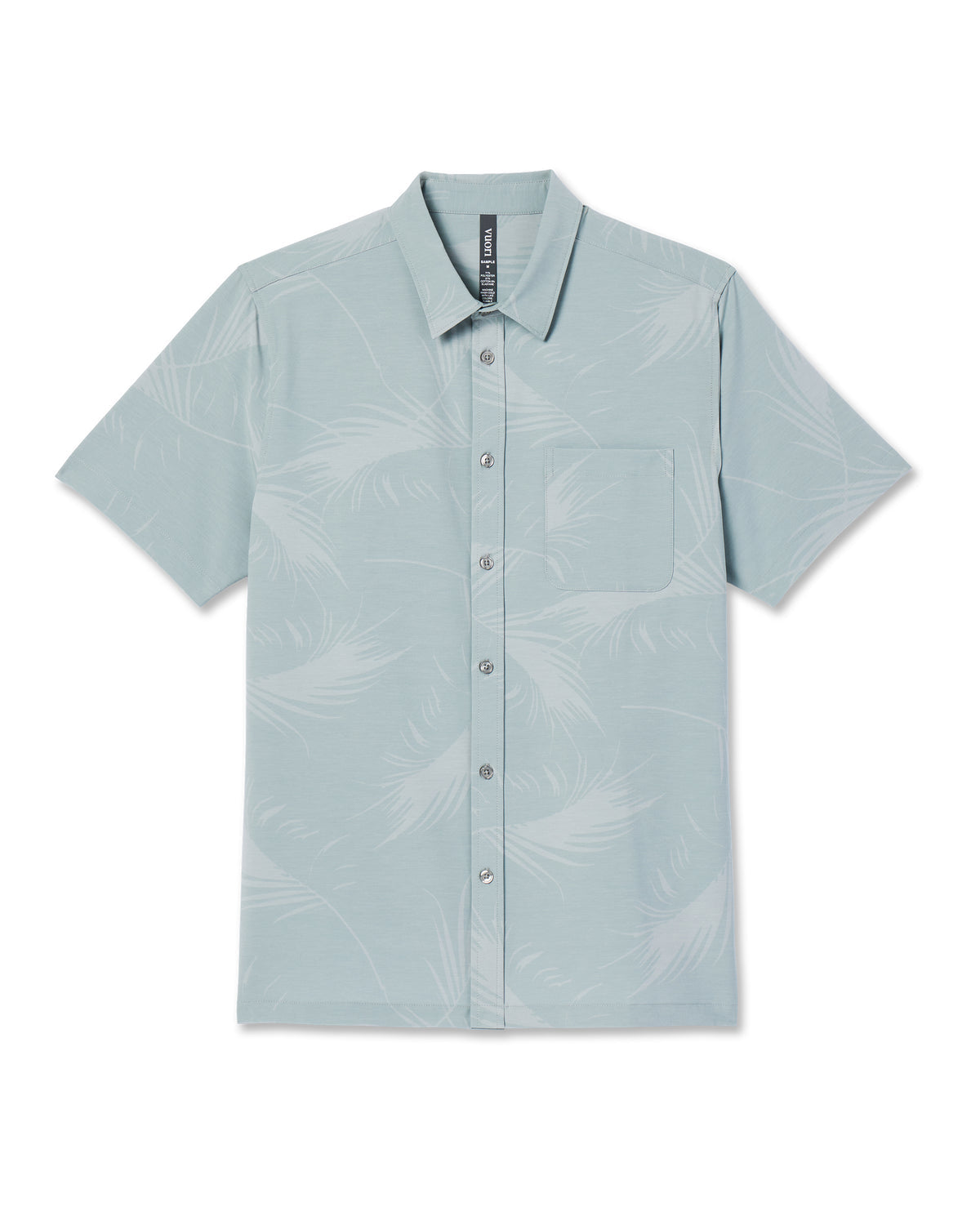 Short-Sleeve Bridge Button Down Chalk Blue Falling Fronds - Vuori
