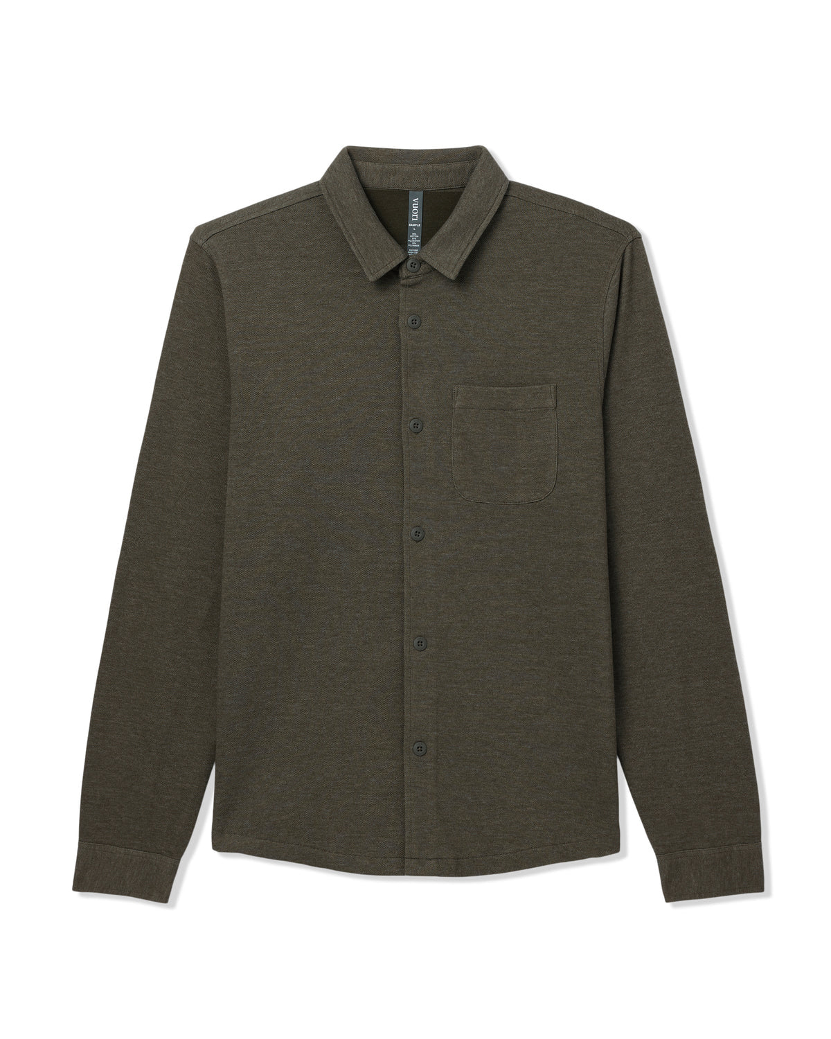 Jeffreys Overshirt Men's Olive Heather Button-Up Shirt - Vuori