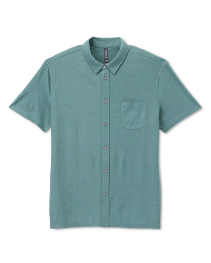 Short Sleeve Strato Button Down Bluegrass Heather - Vuori