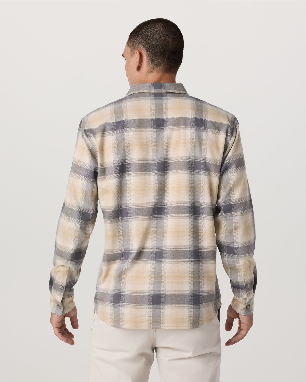 Long Sleeve Flannel Button Down Men's Cavern Grey Shirt - Vuori