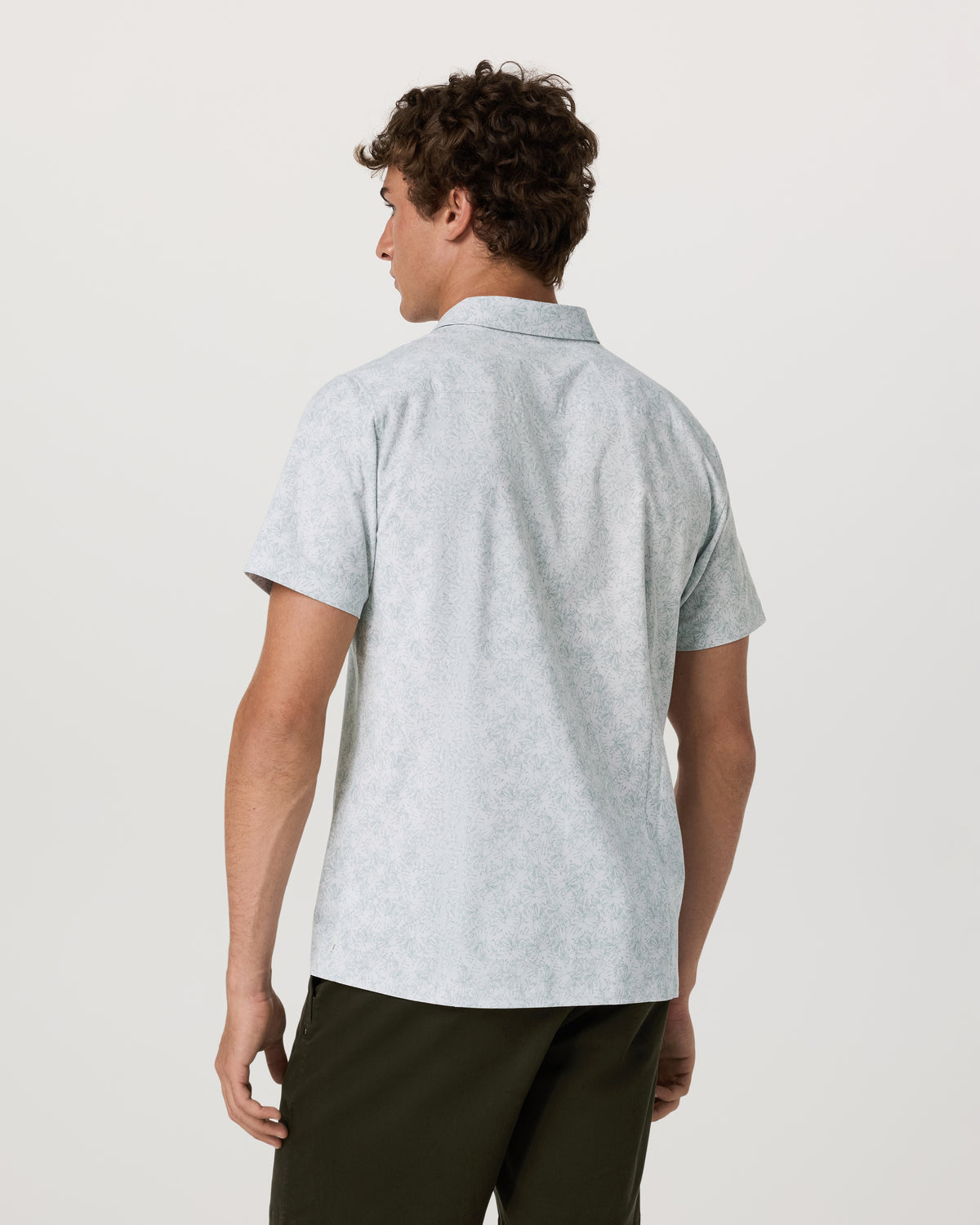 Short Sleeve Bridge Button Down Men's Frost Grey Shirt - Vuori