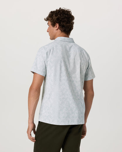Short Sleeve Bridge Button Down Men's Frost Grey Shirt - Vuori