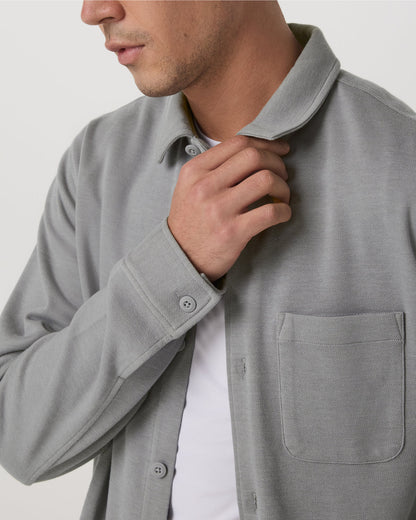 Jeffreys Overshirt Men's Grey Button-Up Shirt - Vuori
