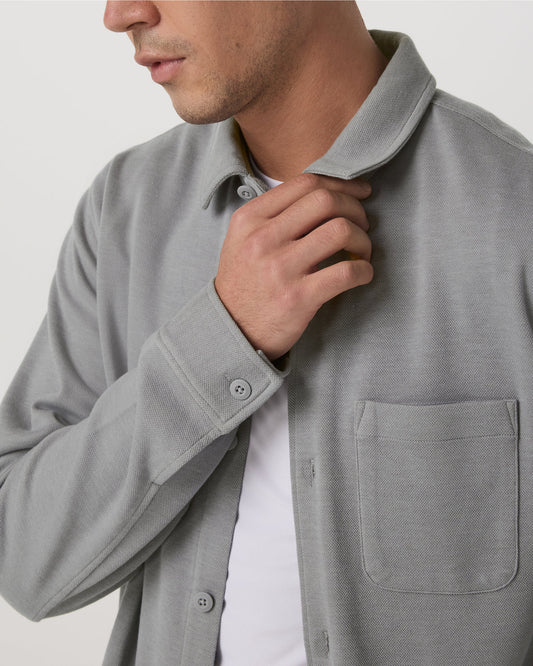 Jeffreys Overshirt Men's Grey Button-Up Shirt - Vuori