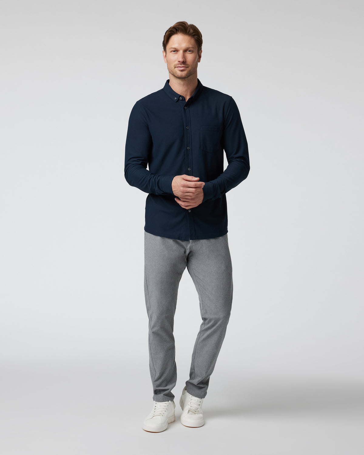 Long Sleeve Ace Button-Down Ink - Vuori