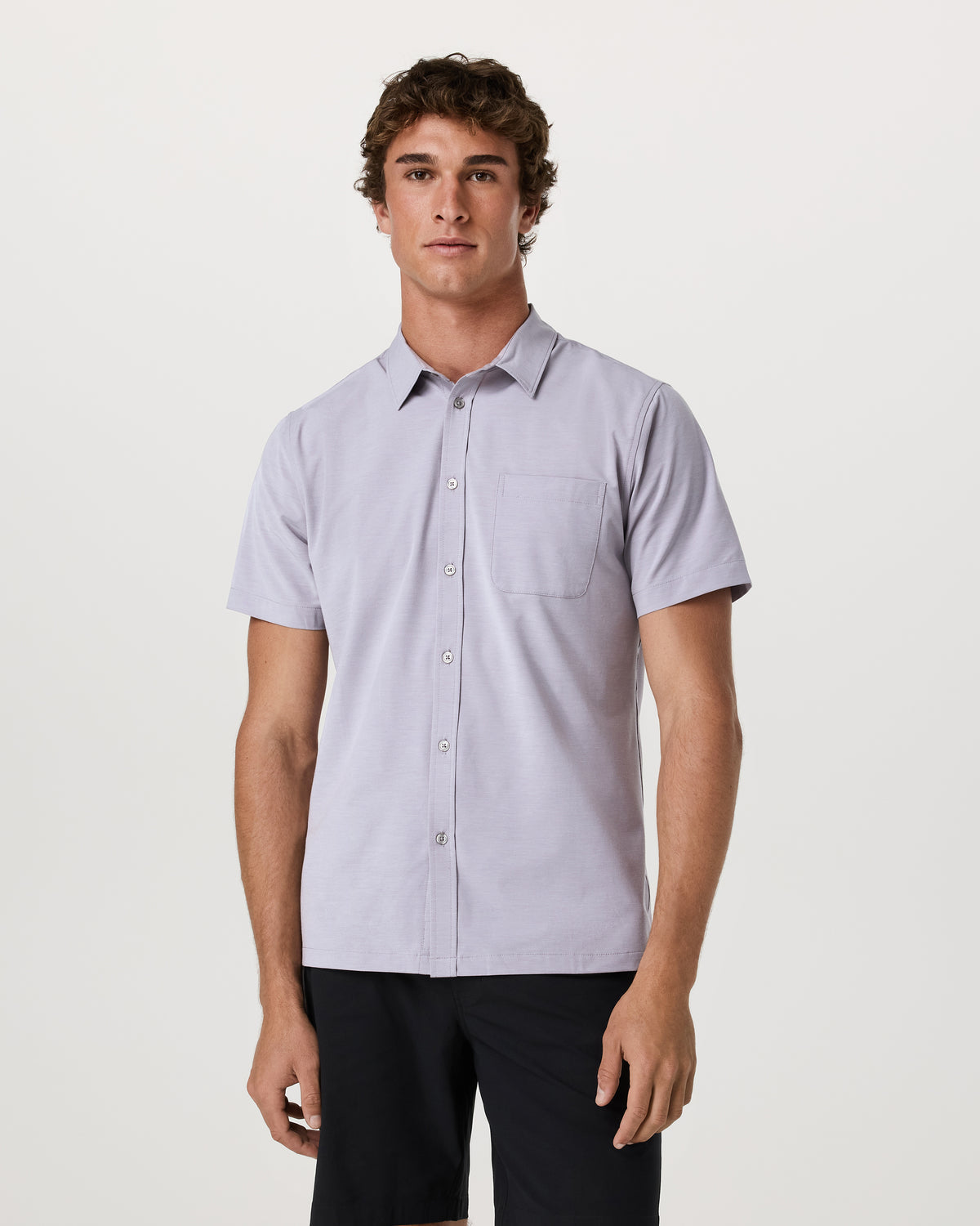 Short Sleeve Bridge Button Down Men's Cinder Shirt - Vuori