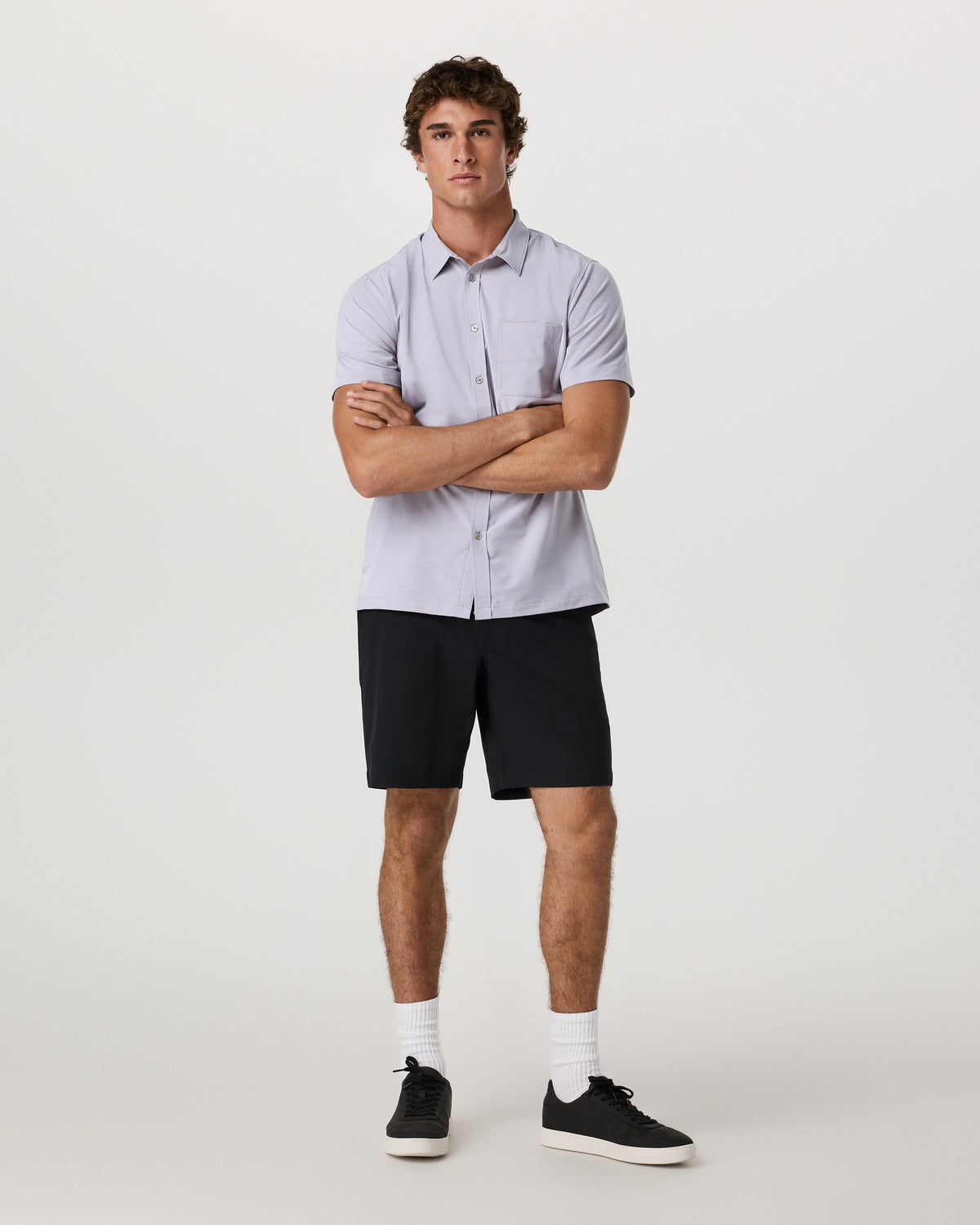 Short Sleeve Bridge Button Down Men's Cinder Shirt - Vuori