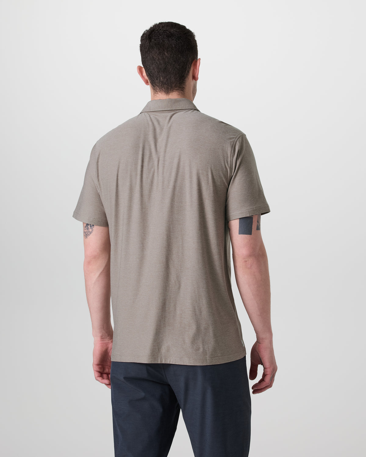 Short Sleeve Strato Button Down Mocha Heather - Vuori