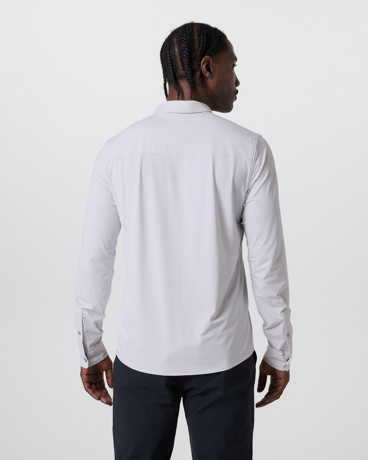 Long Sleeve TravelLite Button Down Frost Grey - Vuori